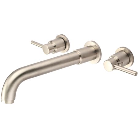 Pioneer Industries Two Handle Tub Set, 3, Wall, Brushed Nickel 4MT600-BN